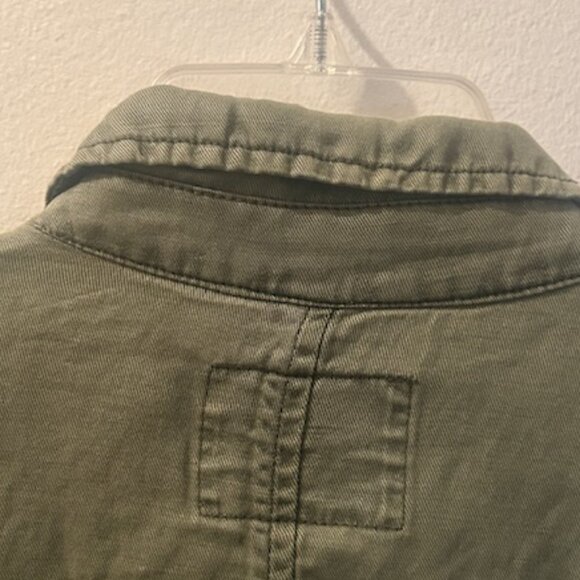Anthropologie Sanctuary Military Frill Peplum Linen Blend Army Green Jacket  NEW - Picture 12 of 16